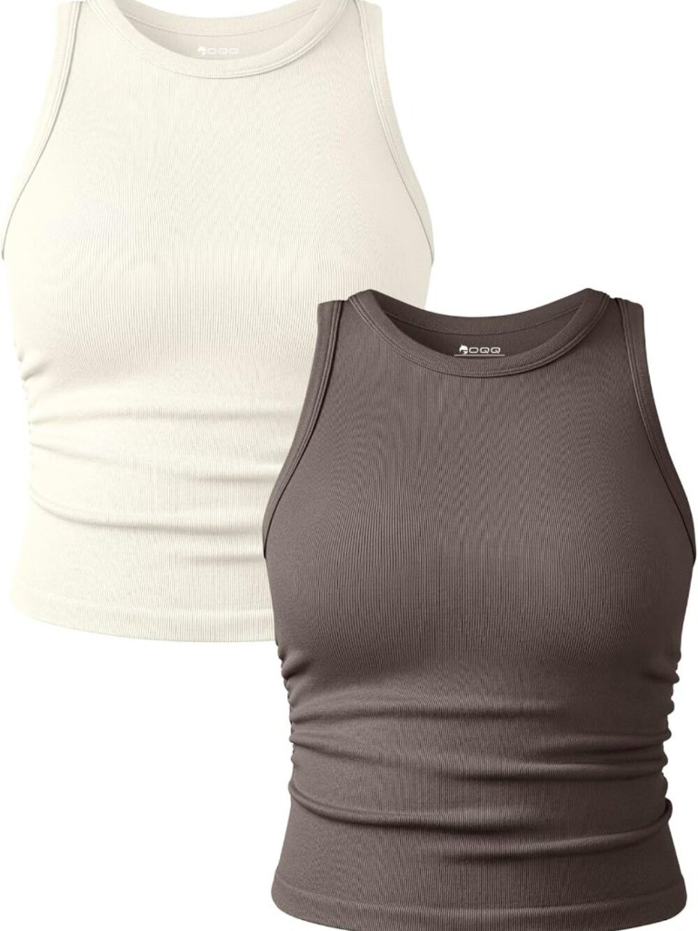 Stylish Women's 2-Piece Yoga Crop Tank Tops - Comfortable Crew Neck Camisoles